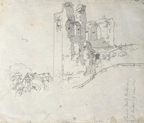 Ruinen mit dem Dach eines Bauernhauses